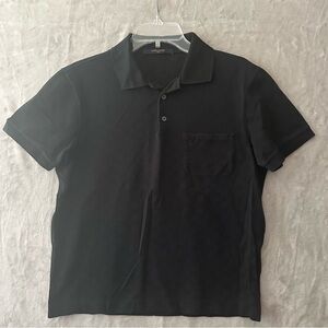 Louis Vuitton Damier Pocket Black Polo Shirt Medium Made‎ Italy Luxury Authentic